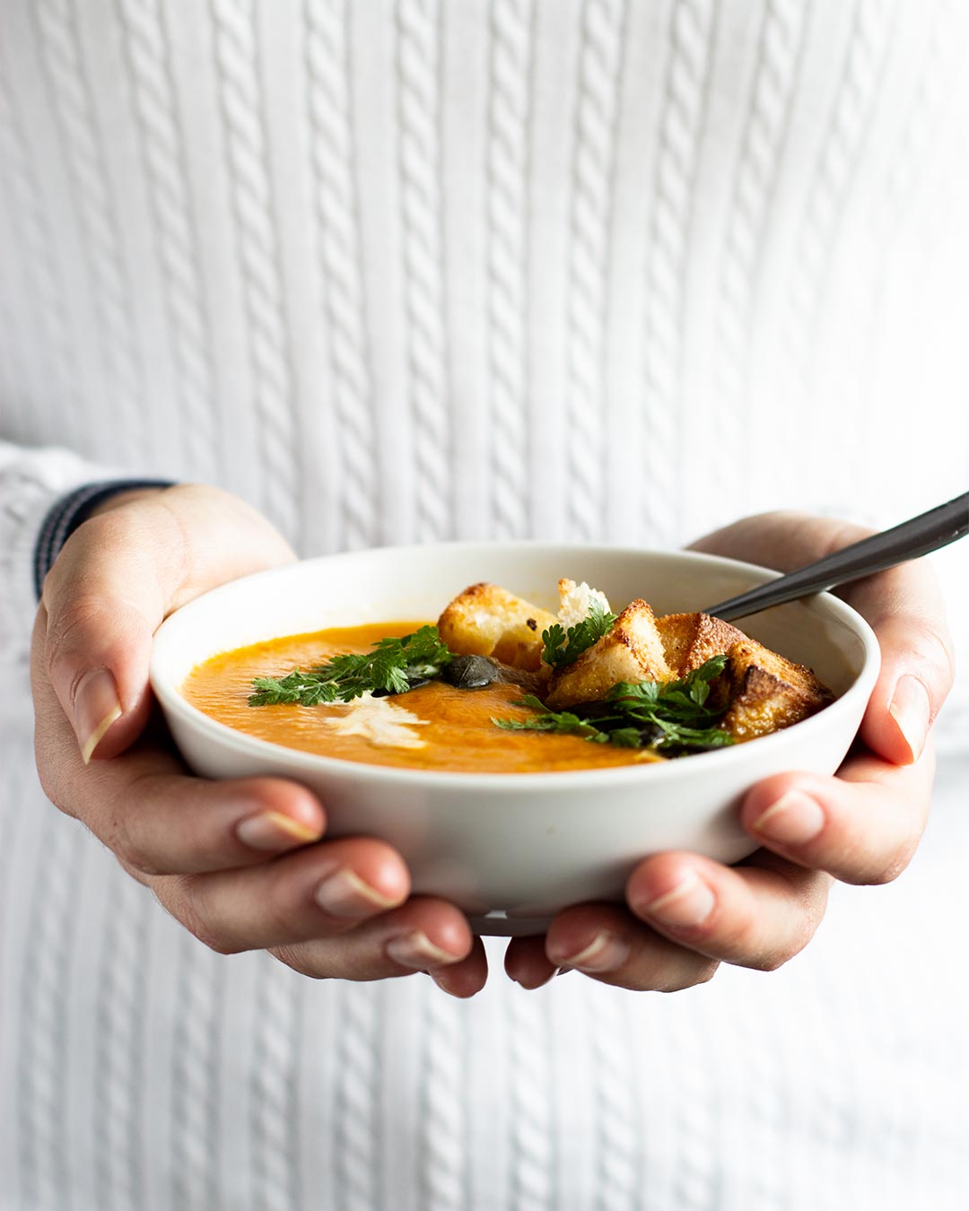 Einfache Rüeblisuppe mit Croutons
