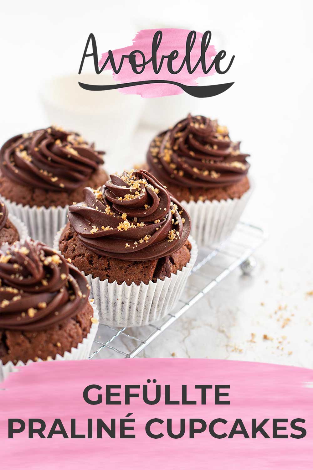 Gefüllte Praliné Cupcakes